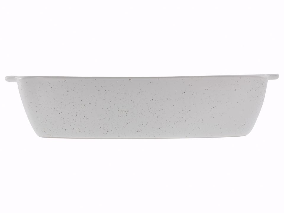 CreaTable Auflaufform Big in Farbe Weiß glänzend CreaTable Auflaufform Big in Farbe Weiß glänzend, Servierplatte, weiße Speckle, Steinzeug, rechteckige Schale, ofenfest