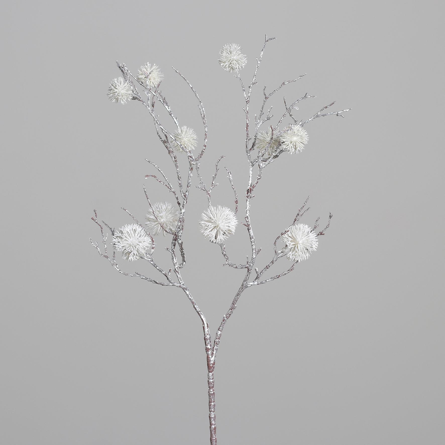 DPI Dekozweig mit Fruchtstand 25912-19 ca.70cm in white 24/288