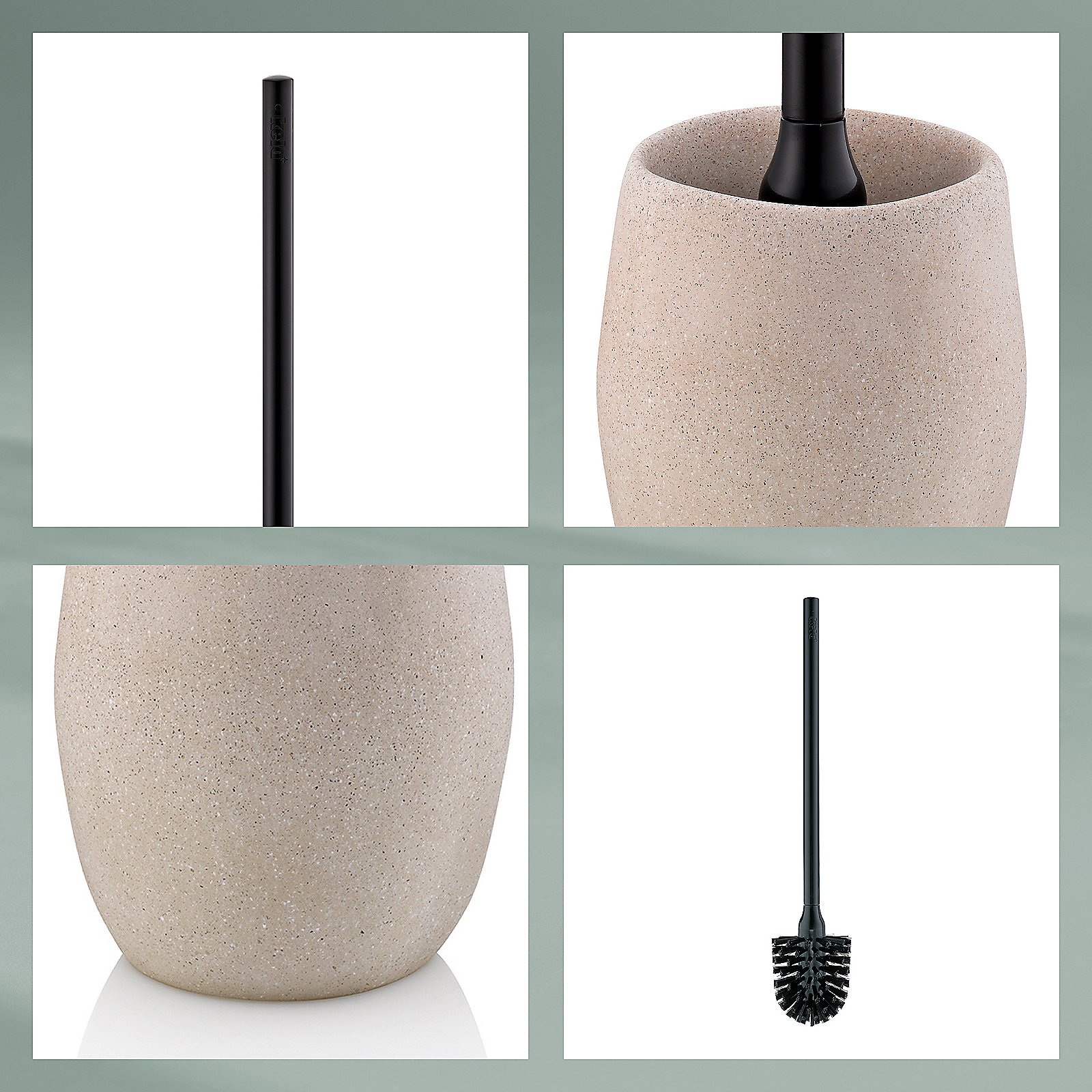 Kela WC-Garnitur Roda beige RODA in Beige, Pflanztopf, Blumentopf, Steinoptik, Terracotta, Dünger, Töpfergefäß, Beistelltisch, Kübel, Blumentopf, Brunnenstiel