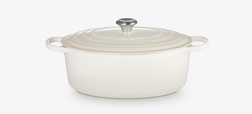 Le Creuset Bräter Sig 33cm Meringue Oval, Kochgeschirr, Topf, Kochtopf, Holländischer Ofen, Porzellan