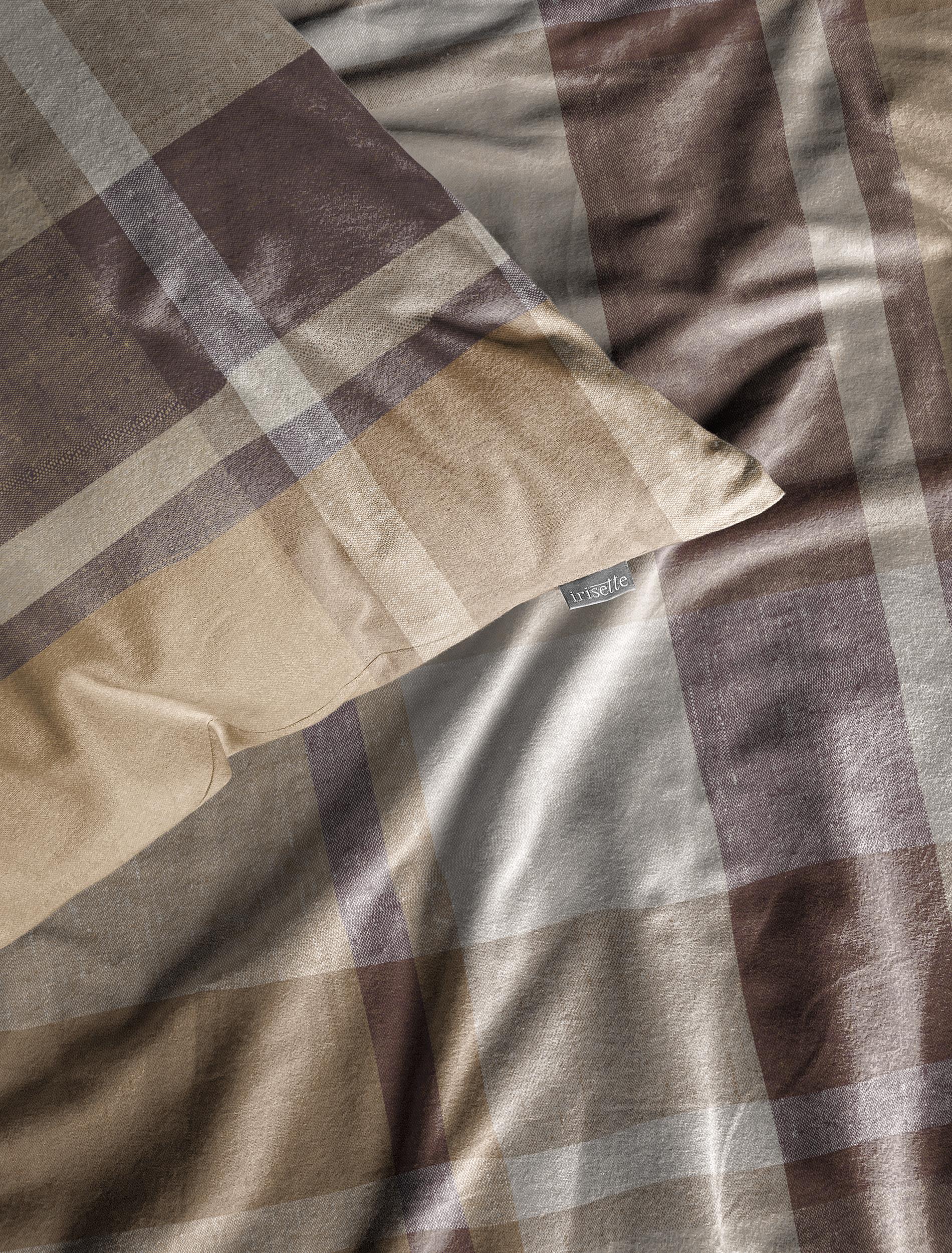 Irisette Bettwäsche MERAN ca. 135x200 cm in Farbe NATUR, Bettwäsche, Karomuster, Plaid, Kissen, Bettbezug Tag