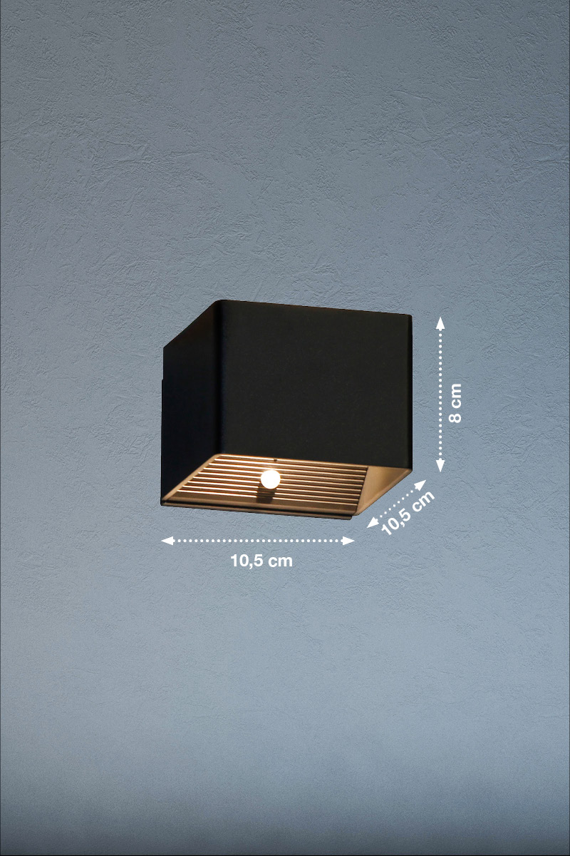 FH Lighting LED-Wandleuchte MAGNETIC in Metall sandschwarz
