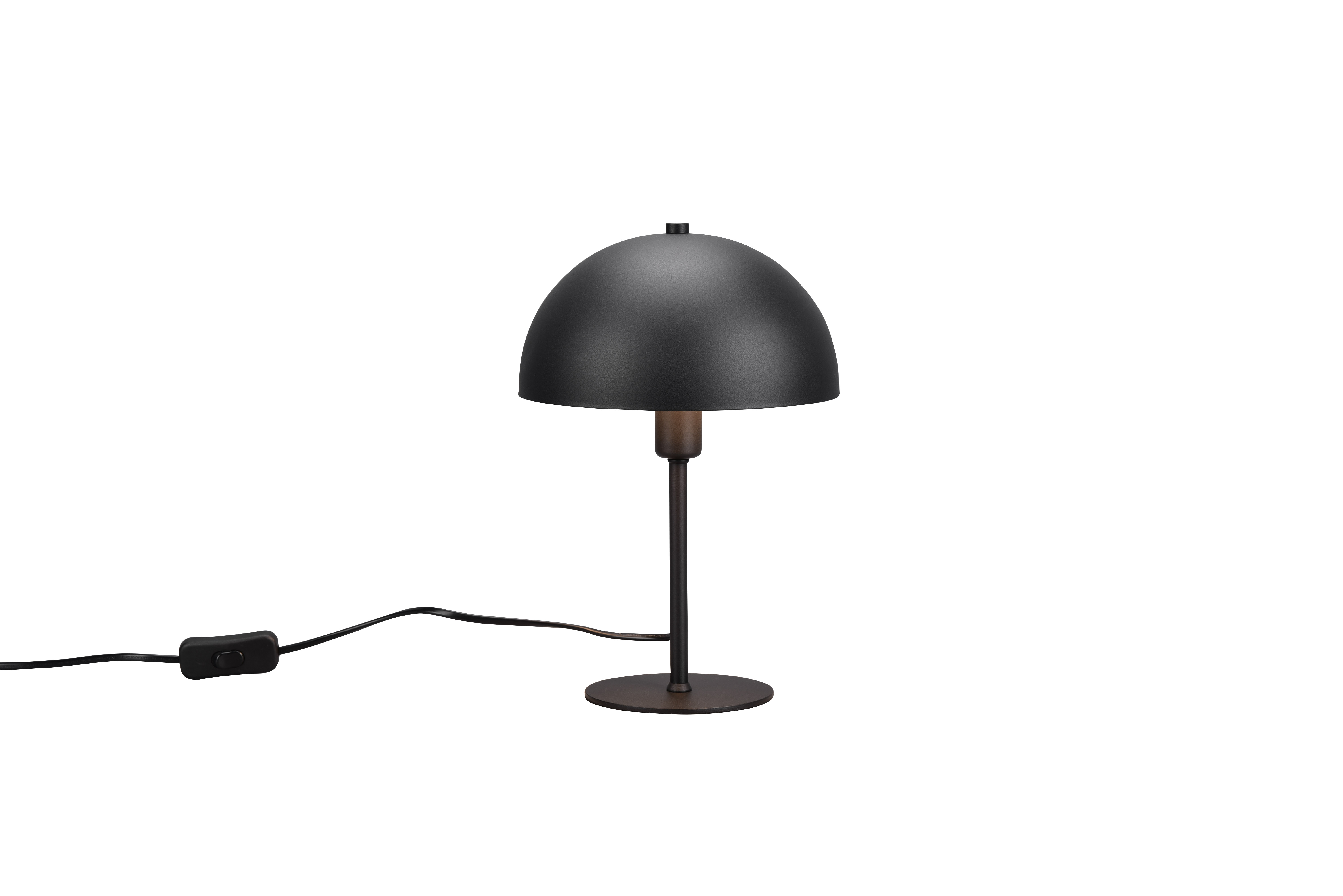 Trio Tischleuchte NOLA in schwarz matt, Schirm Metall Schwarz-Gold