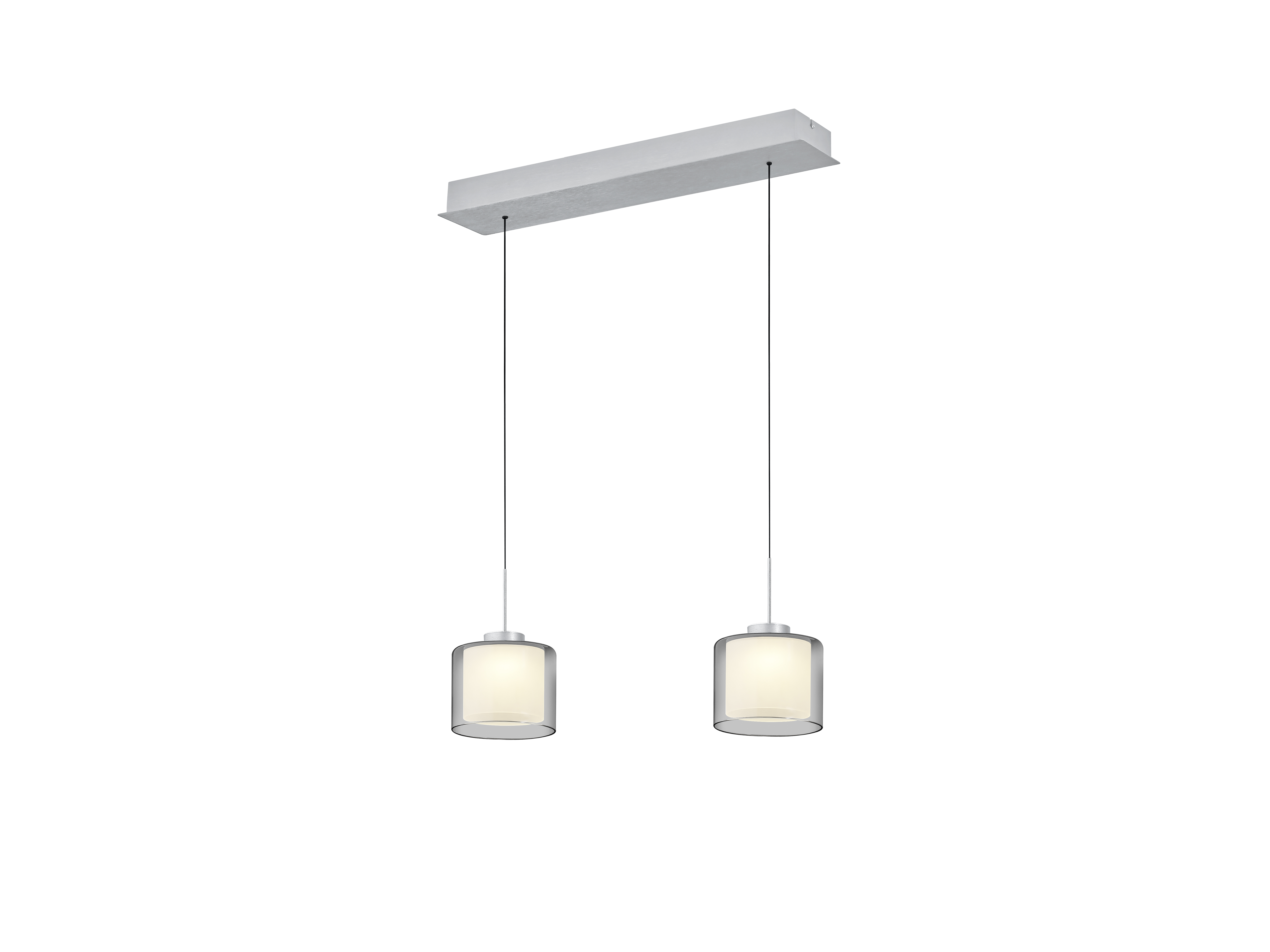 B-Leuchten LED-Pendelleuchte KLARA in Aluminium mattiert/Rauchglas