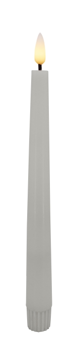 L.C. Wholesaler LED-Dinnerkerze 2er-Set WINTER ca. Ø 2,2, H 17,5cm in white smooth, 2.2x17.5cm