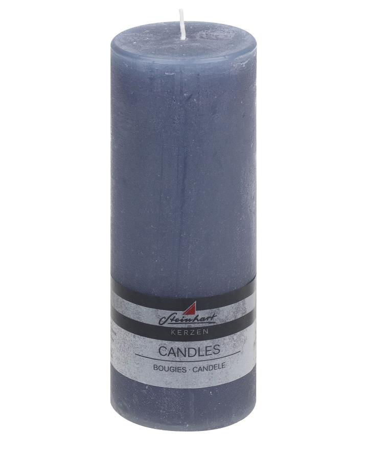 Gebr. Steinhart Stumpenkerze RAUREIF in Farbe Rauchblau