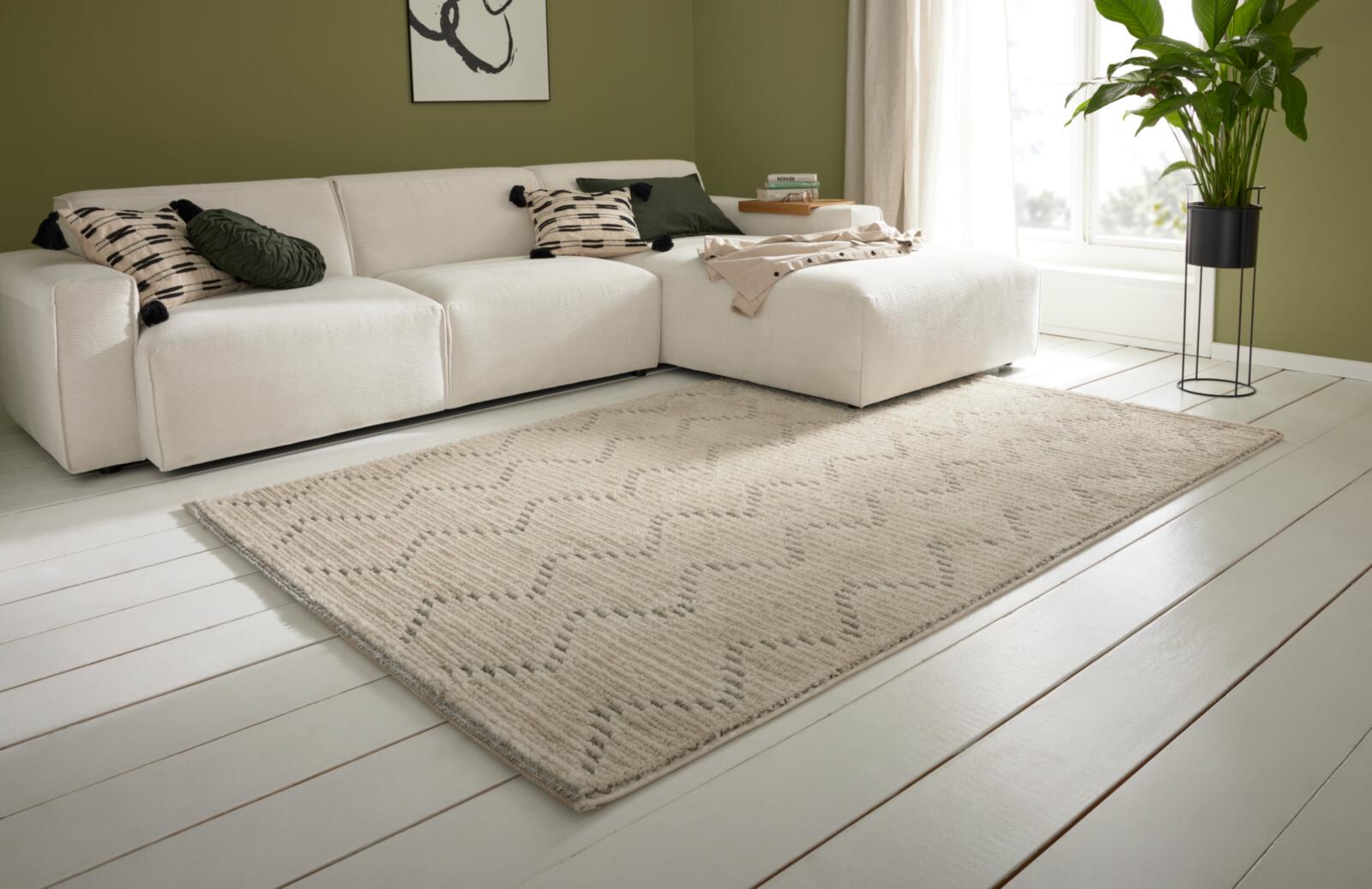 Roomio Teppich NO. 8301 ca. 160x230cm in Farbe creme