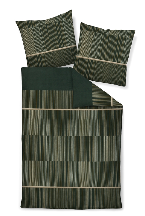 Janine Design Bettwäsche MOMENTS ca. 135x200cm in Farbe dunkelgrün gold
