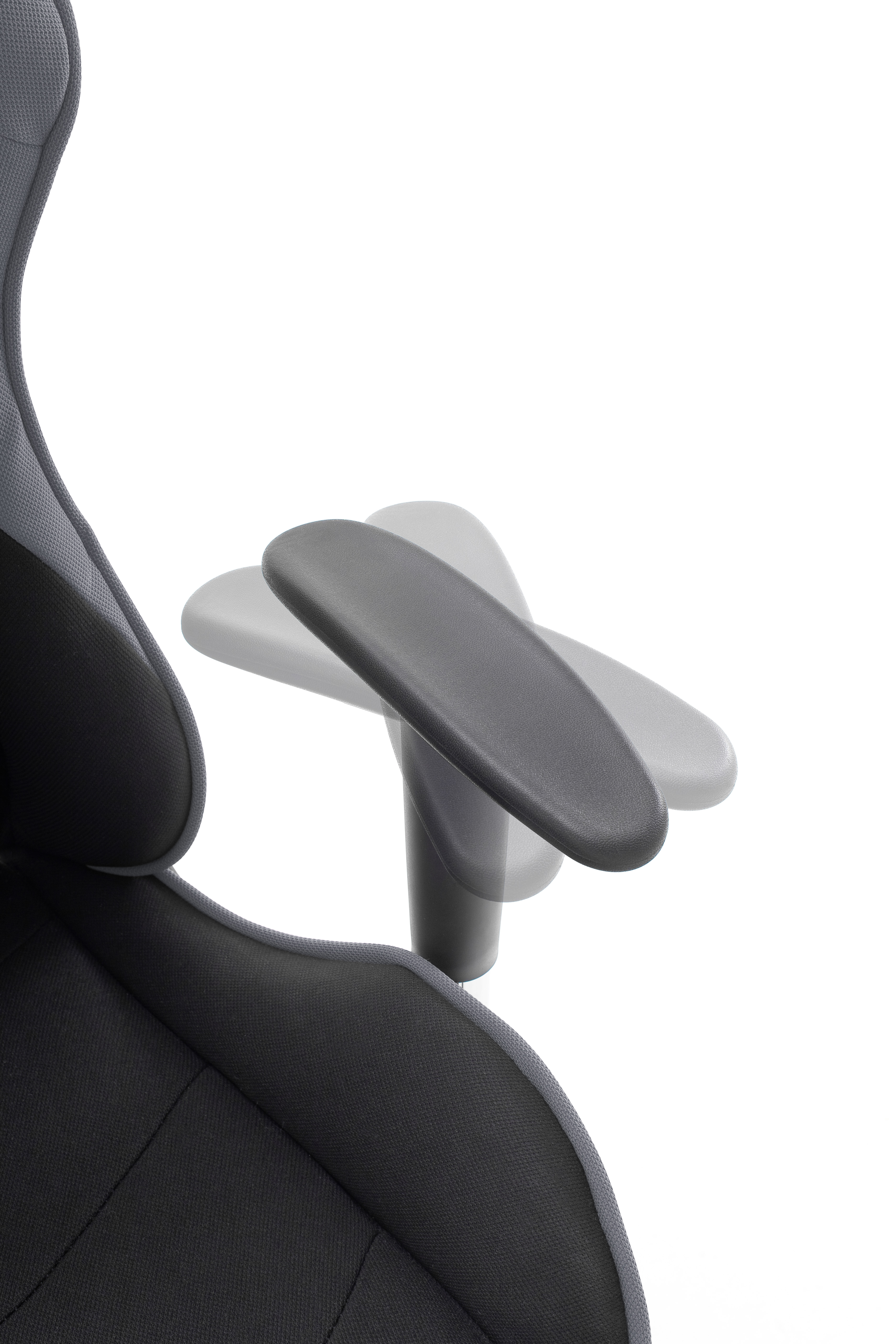 MCA Furniture Chefsessel MC RACING in Stoff schwarz-grau, bürostuhl, armlehnen, polsterung, stillelement, stuhlbezugsstoff