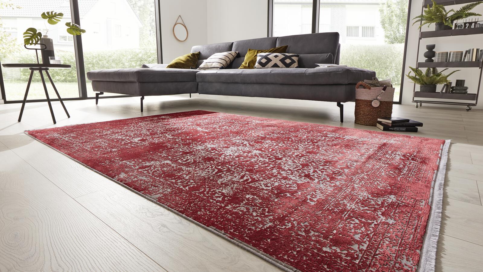 Interliving Webteppich L-8710 ca. 140 x 200 cm in rot