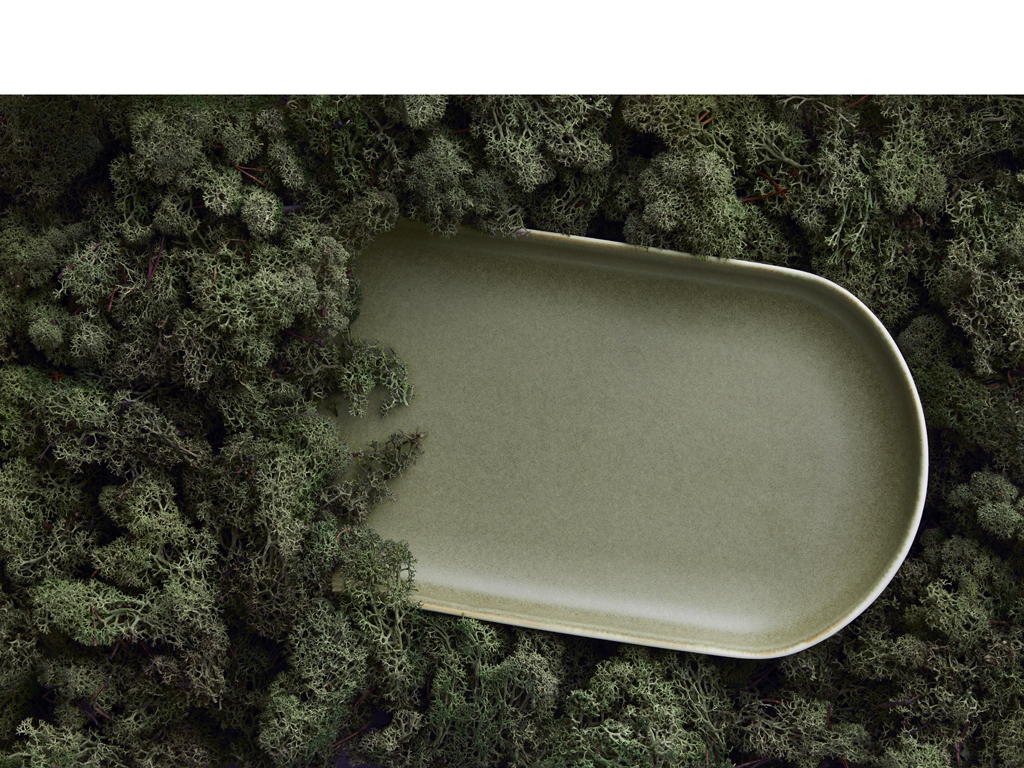 F&H Servierschale STUDIO ROUND NORTH in Farbe Matte white/Matte moss