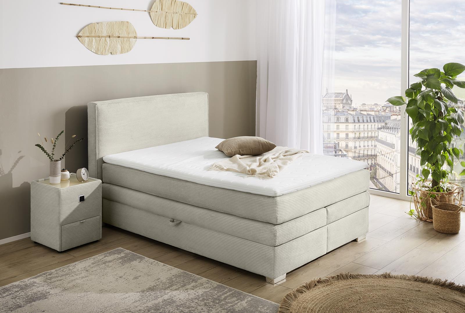 Jockenhöfer Boxspringbett Arabella ca. 140x200cm Beige Jockenhöfer Boxspringbett ARABELLA in Farbe Cord
