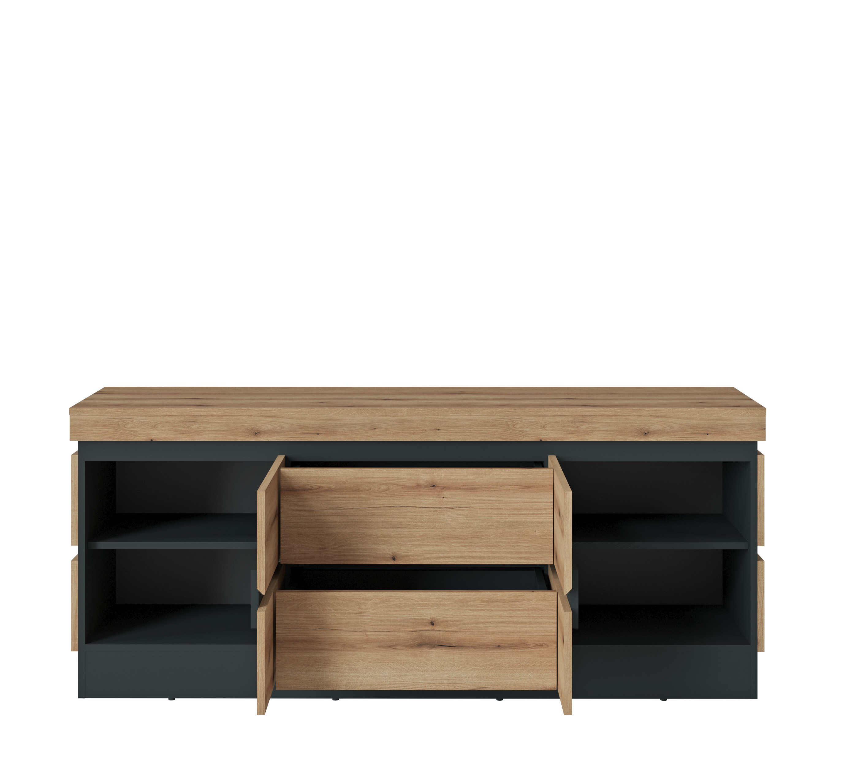 TV-Unterteil Corte ca. 161x68x45cm in Front/Korpus Evoke Eiche
