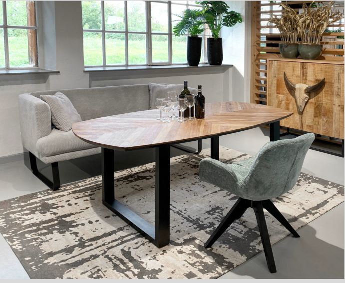 Speisesofa 2-sitzig ca.B170 H83 T70 cm in Stoff 336/15 Cord creme