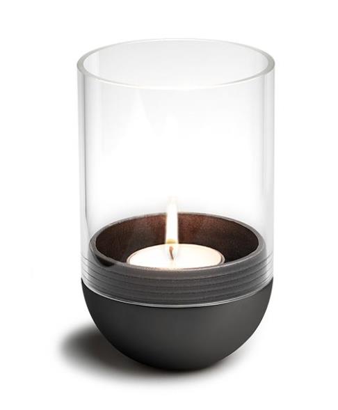 Windlicht GRAVITY CANDLE in schwarz, Kerze, Teelicht, Glas, Kerzenhalter, Flamme