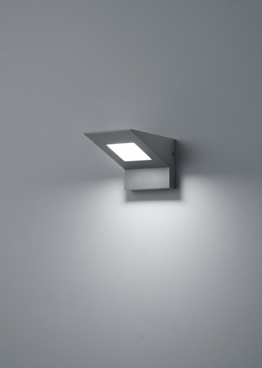 Trio LED-Wandleuchte NELSON in anthrazit, Schirm Kunststoff weiß