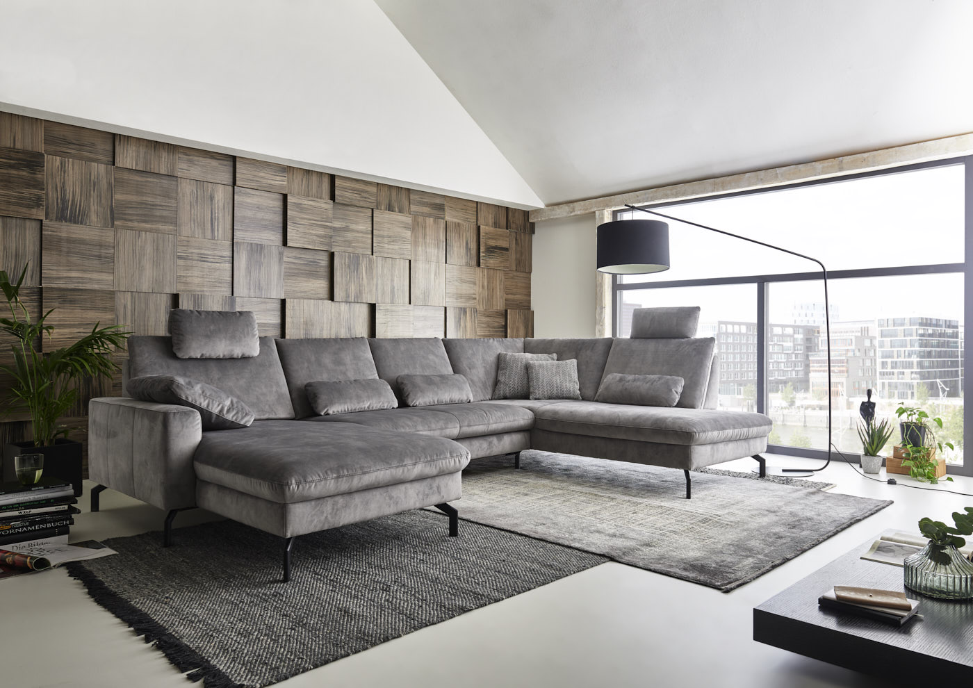Wohnlandschaft MM-ZE1126 Amira / Amira silver Wohnlandschaft MM-ZE1126 Amira / Amira silver, sofa, sectional, grau, Stoff, modern