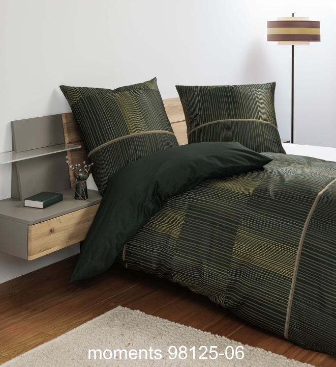 Janine Design Bettwäsche MOMENTS ca. 135x200cm in Farbe dunkelgrün gold