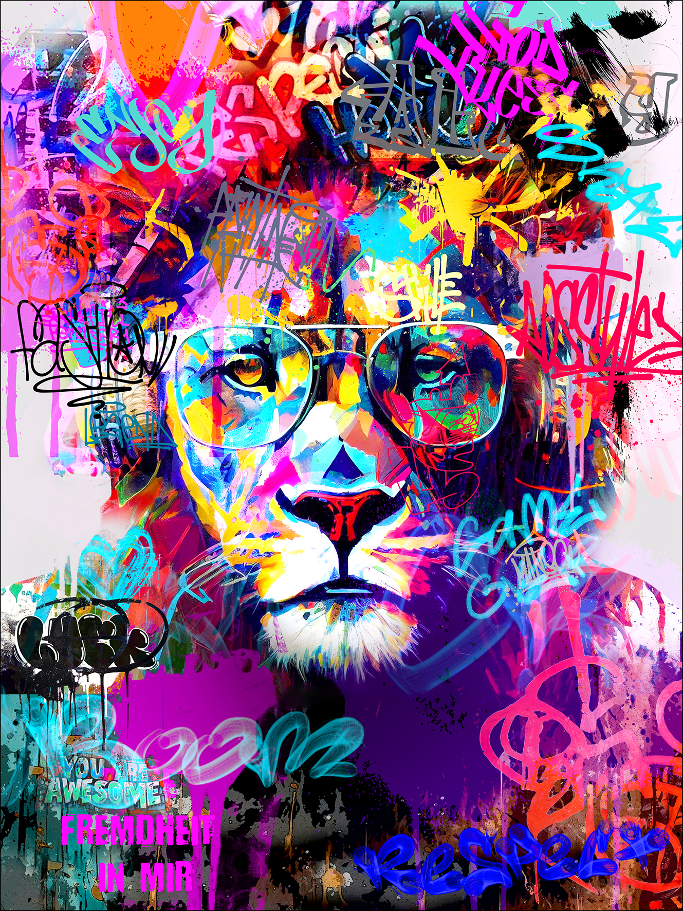 PRO ART Glas-Art 80x60cm Graffiti Lion PRO ART Glas-Art 80x60cm Graffiti Lion