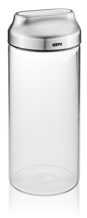 GEFU Vorratsdose 1300ml KIPPO ca. B10 H23,8 T10 cm in schwarz/silber/transparent