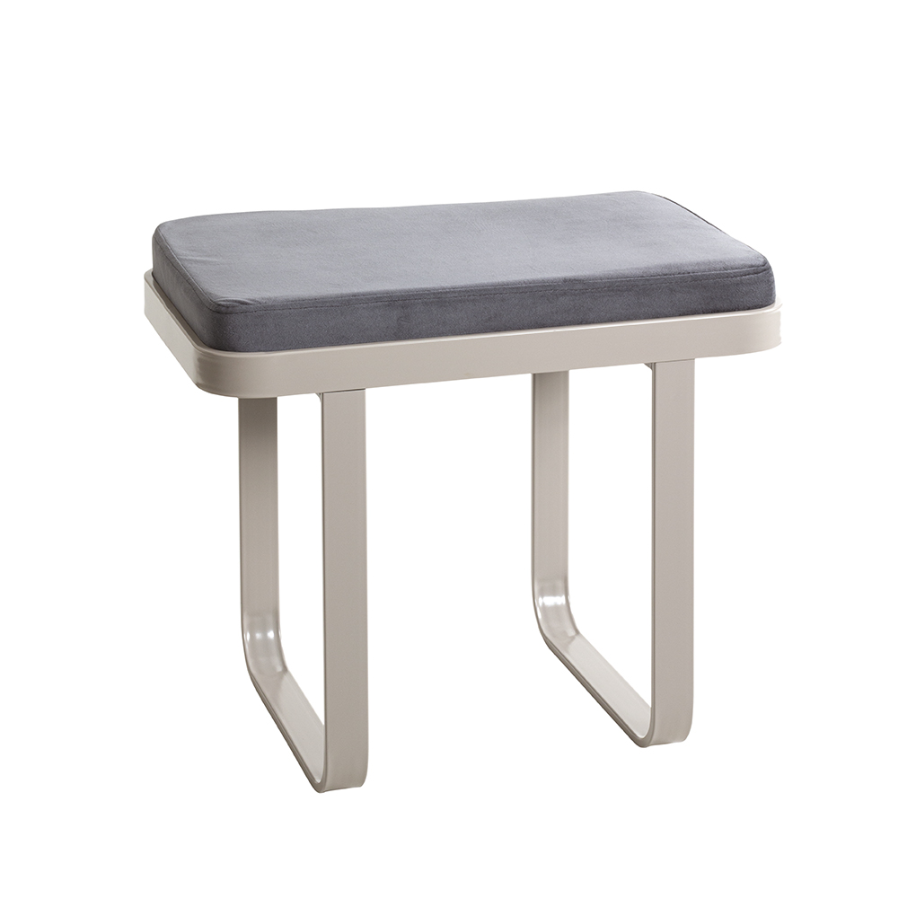 Haku Möbel Bank DARIO 1 in Farbe Anthrazit, Kaschmir, Hocker, Kissen, Holzstuhl, beige, grau