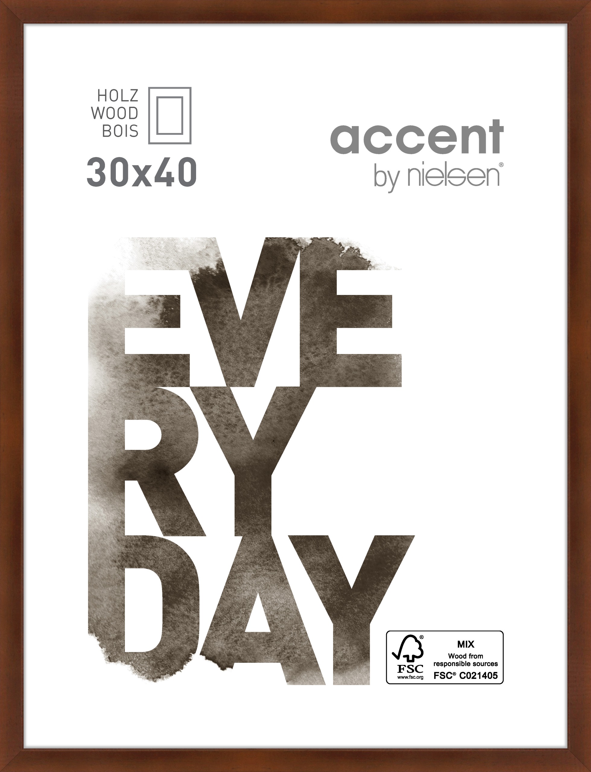 Accent by Nielsen Holz Bilderrahmen Zoom ca. 30x40cm in Farbe Walnut