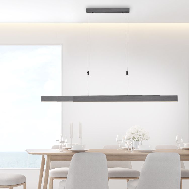 Paul Neuhaus LED-Pendelleuchte PURE MOTO 3-flammig in Farbe platin Paul Neuhaus LED-Pendelleuchte PURE MOTO 3-flammig in Farbe grau, Esszimmer, Esstisch, Mobiliar, Tabelle, Innenarchitektur