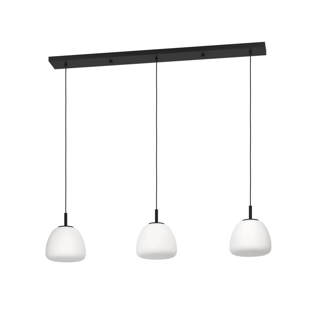 Eglo Leuchten Hängeleuchte BALMES in schwarz/Glas opal-matt, weiß