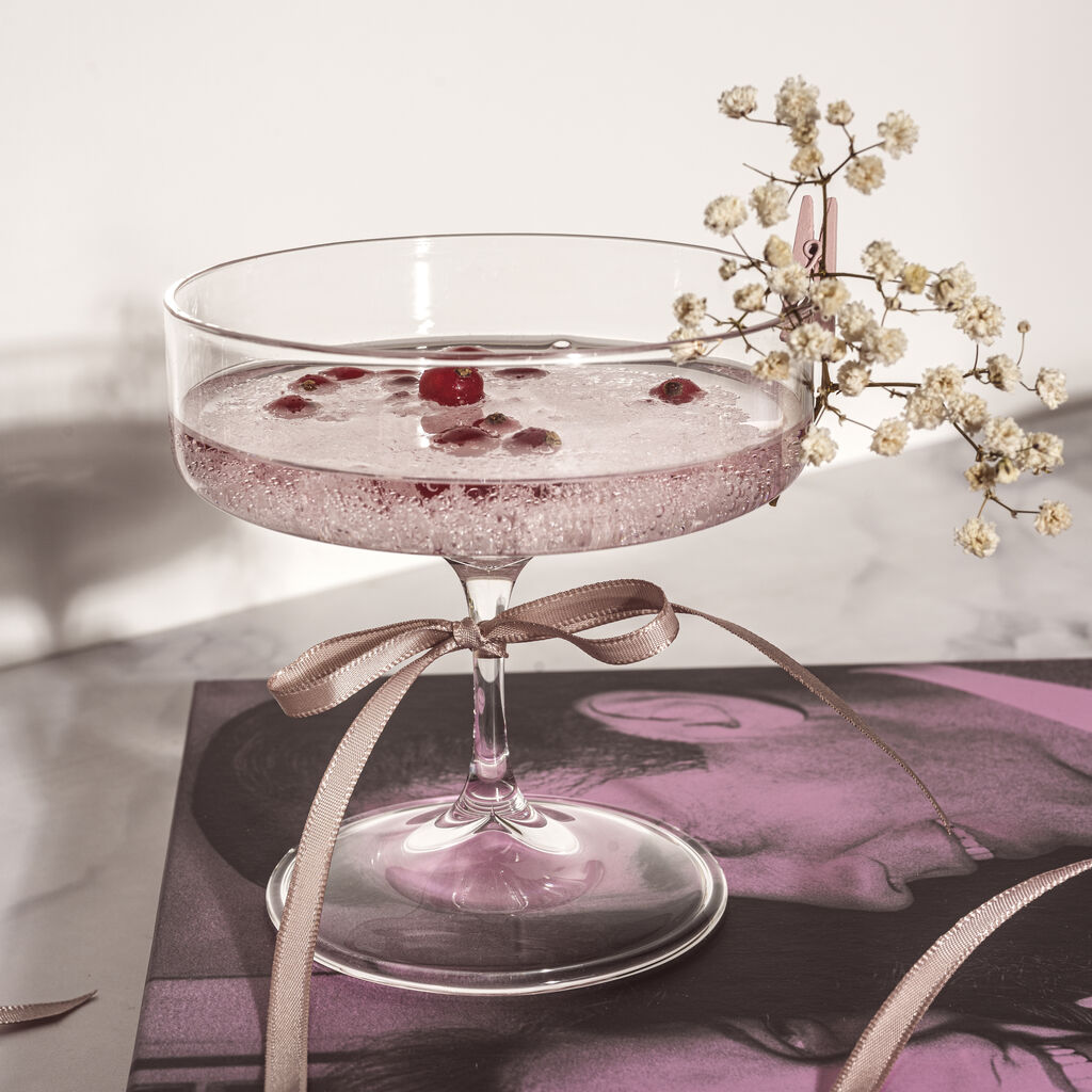 Leonardo GK/2 Schalen a. F. 320ml BASSO BASSO in Klarglas, Cocktailglas, Schneeweiß, Rosenapfel, Garnitur, Dekofest