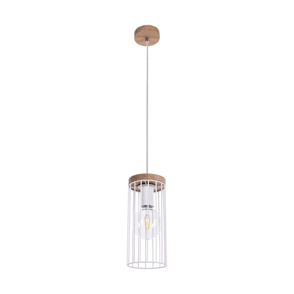 Pendelleuchte SARINA in Weiß Spot Light Pendelleuchte Sarina ca. 15cm in Weiss/Eichenholz