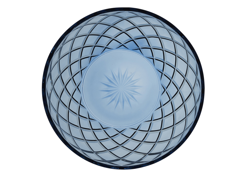 Lyngby Glas Salatschüssel 24 cm in Farbe blau