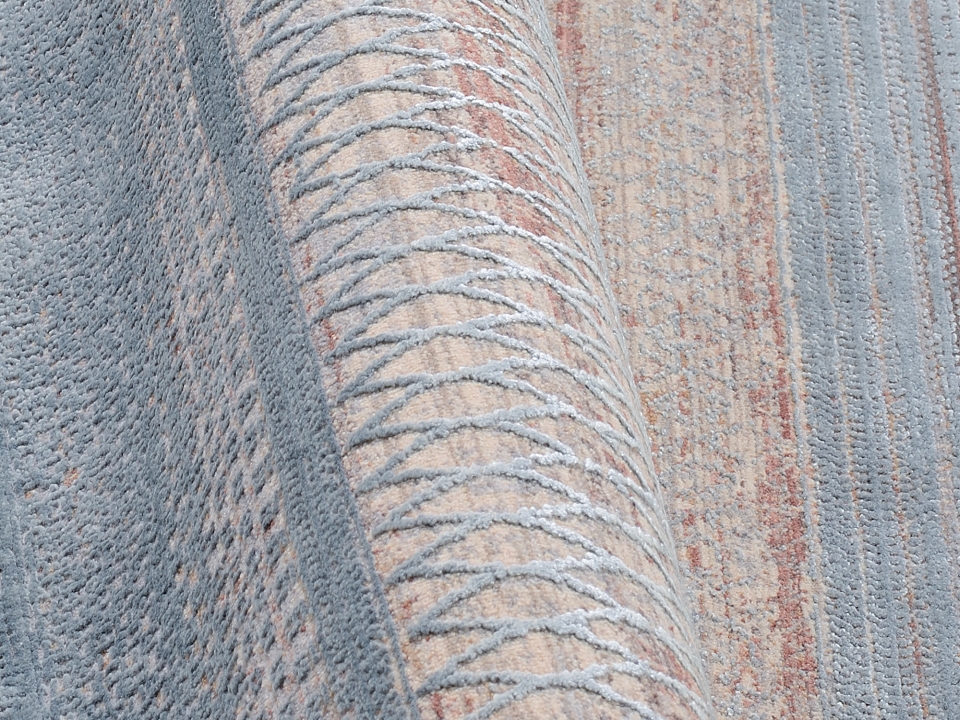 OCI Webteppich ca. 160x230cm in Farbe blau-creme