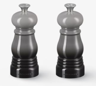 Le Creuset Salz- und Pfeffermühlen Set in Farbe flint, pfeffer, mueler, manuell, schwarz, edelstahl