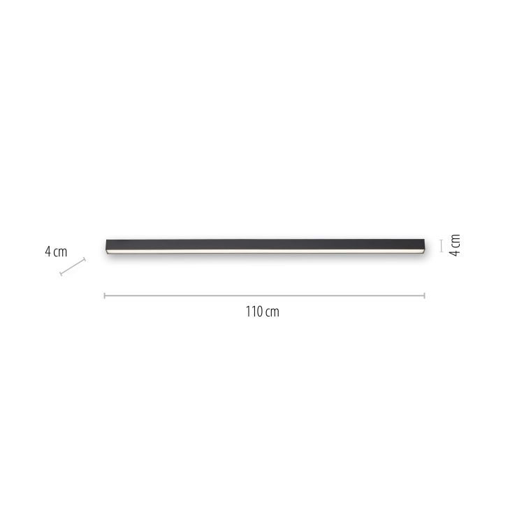 Paul Neuhaus LED-Deckenleuchte PURE LINES STRAIGHT 1-flammig in Farbe anthrazit Paul Neuhaus LED-Deckenleuchte PURE LINES STRAIGHT 1-flammig in Farbe anthrazit, Seite, Text