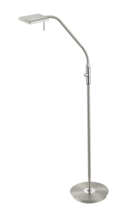 Trio LED-Stehleuchte BERGAMO 1-flammig in Farbe Nickel matt, Glas Acryl weiß Trio LED-Stehleuchte BERGAMO in Nickel matt, Glas Acryl weiß