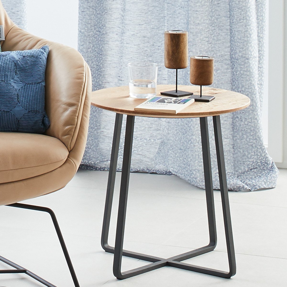 SCHÖNER WOHNEN-Kollektion Couchtisch D45 cm YORIS in Kerneiche Umato gebürstet