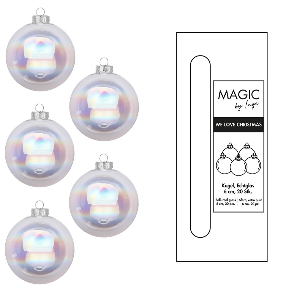 Kugel 6cm in Farbe Dazzling Whisper (20 Stück/Box), Zubehor, Schmuck