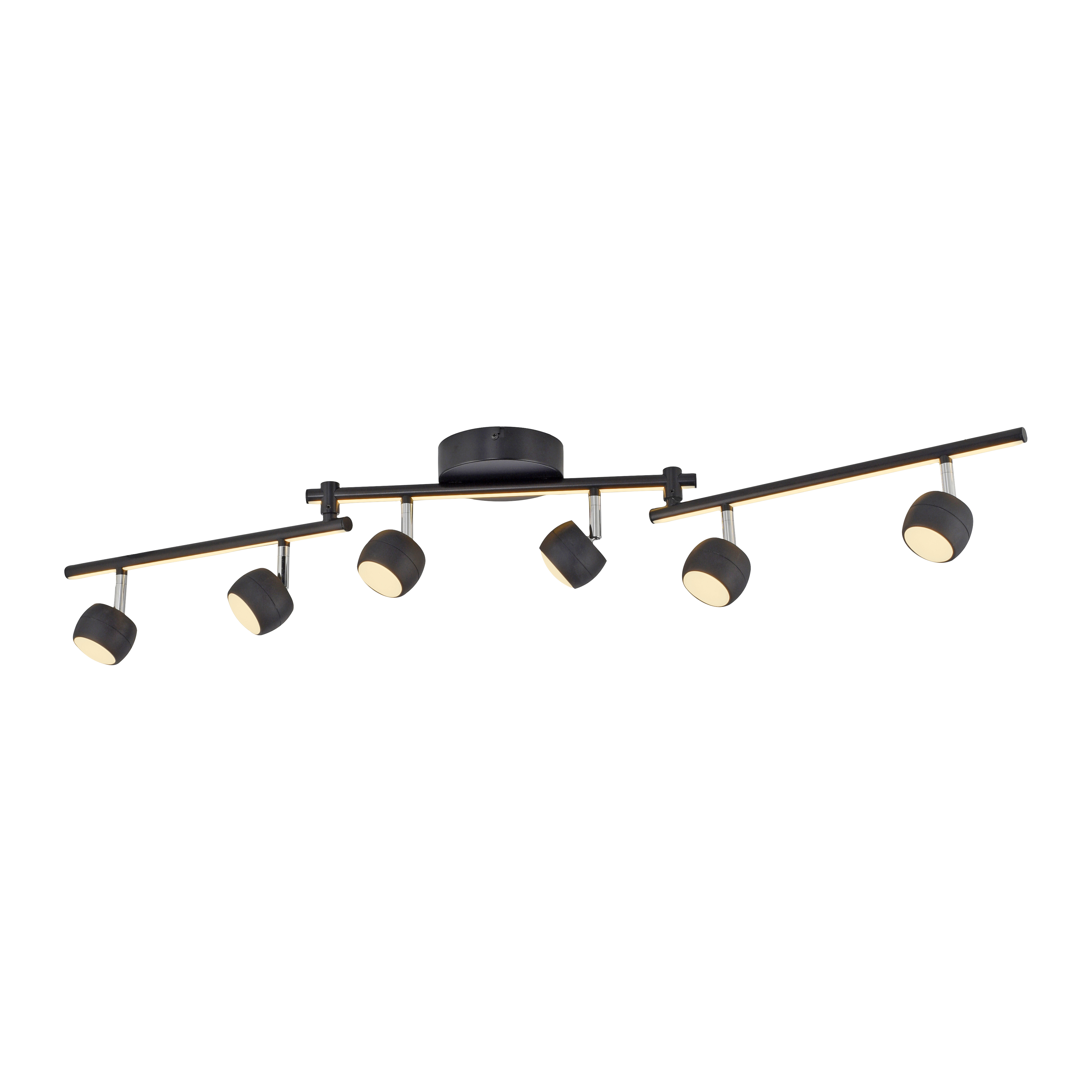 LED-Deckenleuchte JARIK 7-flammig in Farbe schwarz, Deckenleuchte, Spotbeleuchtung, Schwarz, Metallic, Gehäusematte