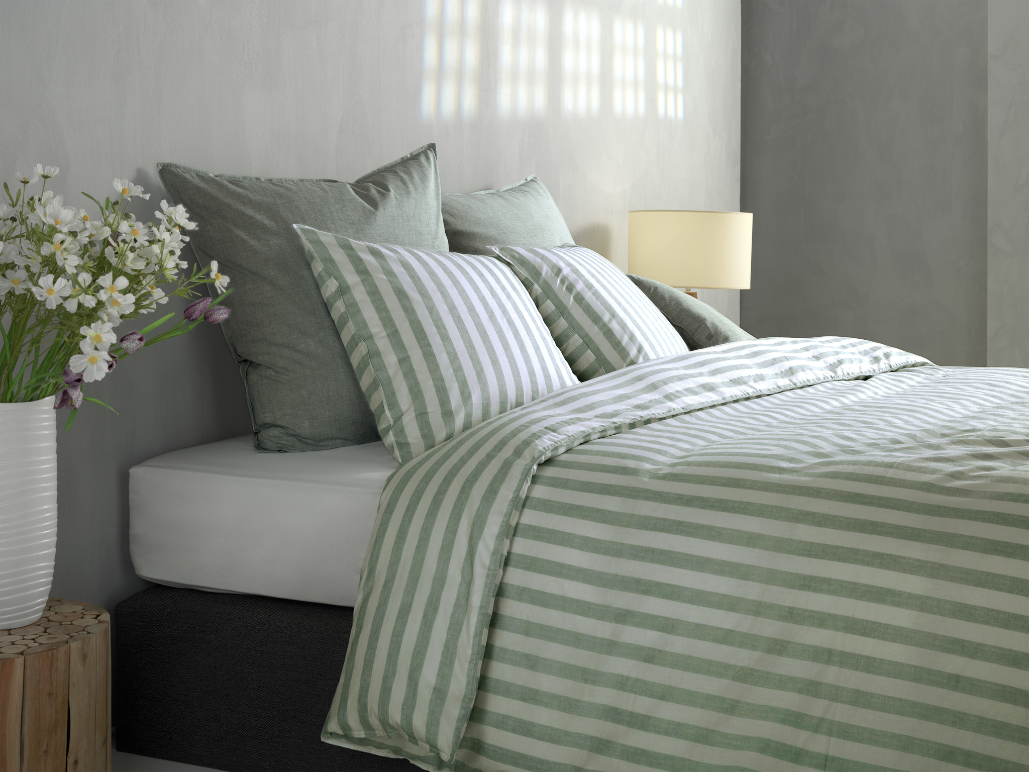Heckettlane Bettwäsche ca. 155x220cm in Farbe Moss-Green