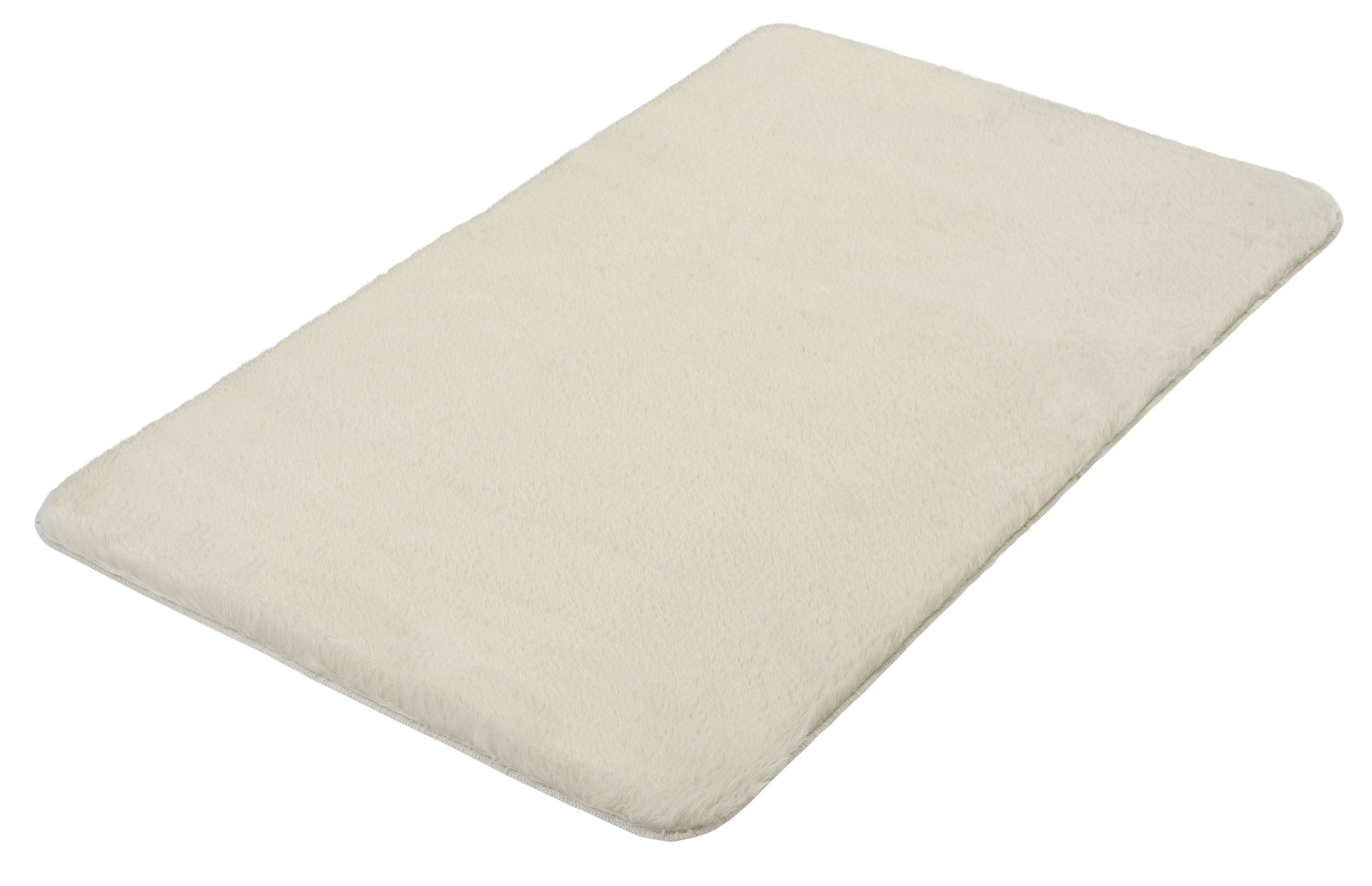 Kleine Wolke Badteppich CONY ca. 70x120cm in Farbe Beige, Badematte, Schaumig, Weiß, Flauschig, Waschbar