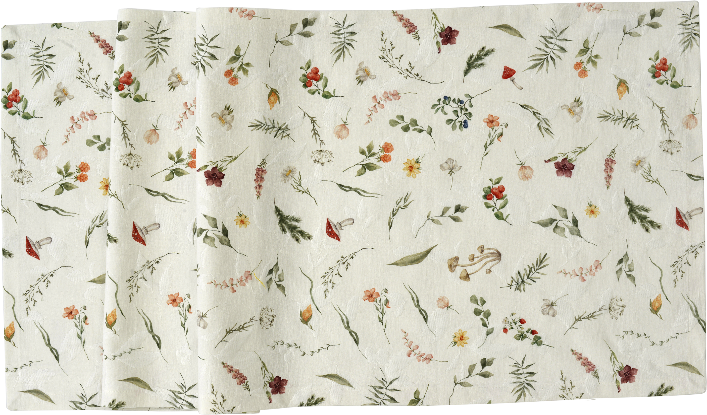 Sander Tischläufer FOREST FLOWERS ca. 50 x 140cm in Farbe original, Tischdecke, Floral, Blumenmuster, Stofftischdecke, Naturmotiv