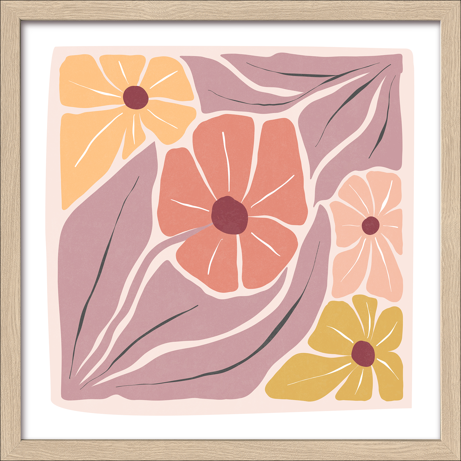PRO ART Framed-Art Slim Scandic 33x33cm Botanical Art III