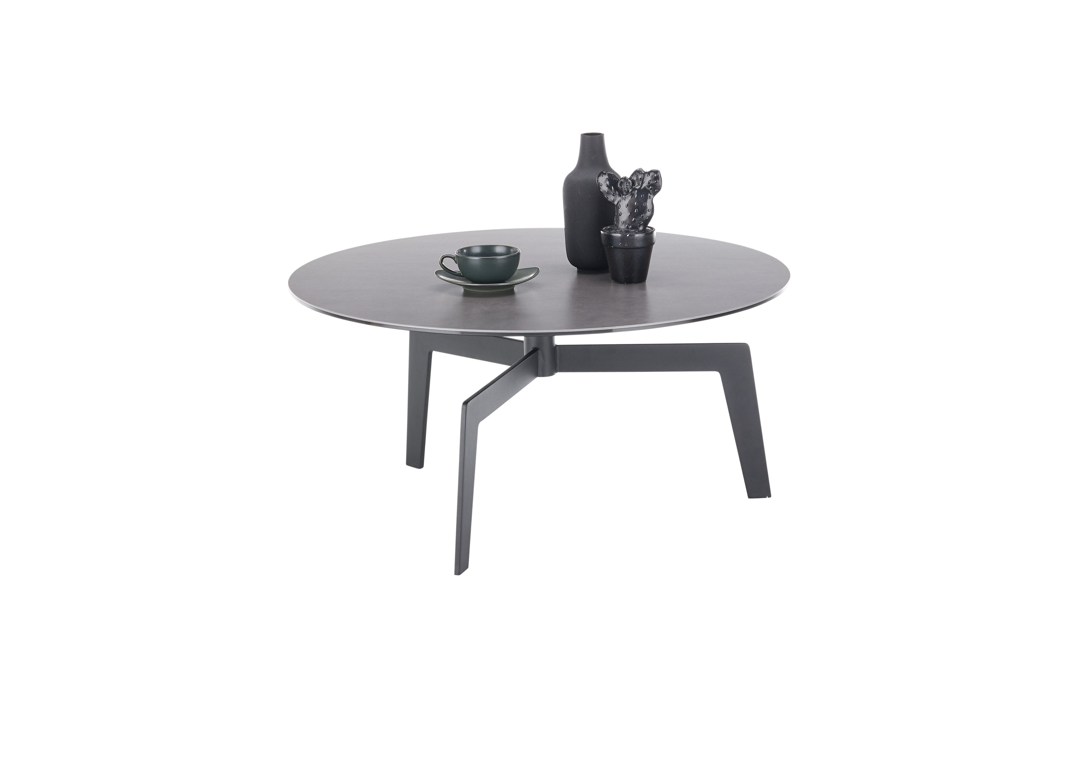 MCA Furniture Couchtisch Buena Vista ca. 80x38x80cm in Keramik/Sicherheitsglas anthrazit