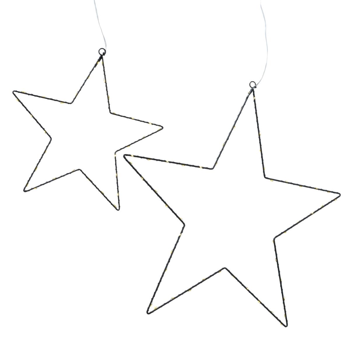 LED-Dekoanhänger Elvira Metall schwarz ca. 50 x 50 cm, Sternsymbol, Symbol