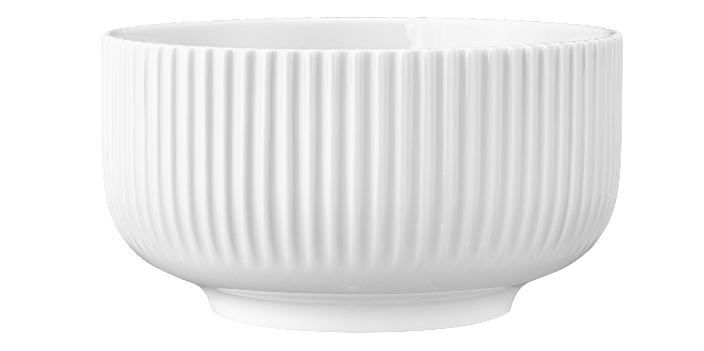 Seltmann Weiden Schüssel rund 16cm Sento Wave 3 , Keramikschale, gerippte Textur, weiß, bulböse Schale, untersetzte Schale