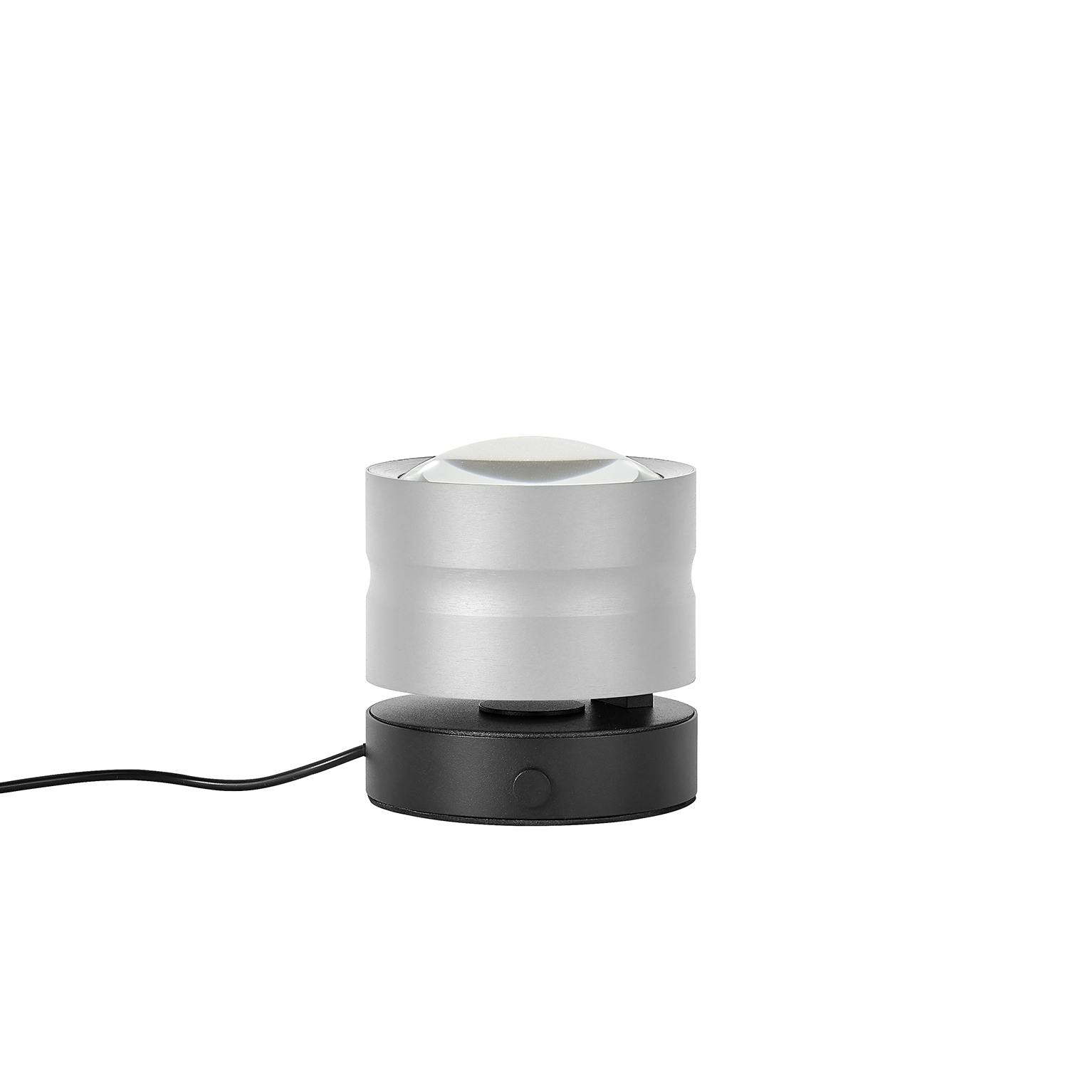 LED-Tischleuchte Durchmesser ca. 11cm, Höhe ca. 11,5cm in Alu eloxiert, Lampe, Adapter, Elektronik