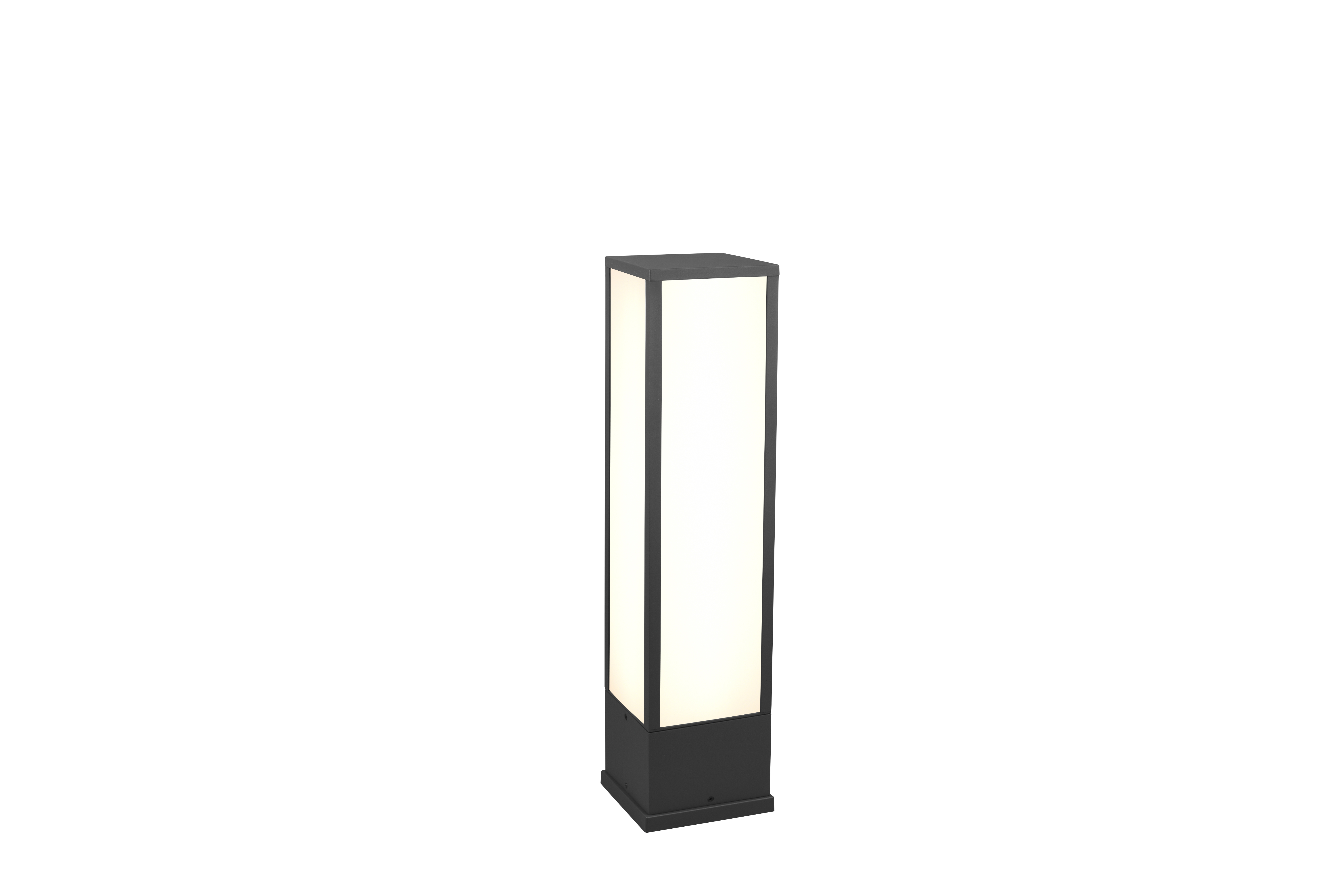 Trio LED-Pfosten FUERTE in anthrazit, Glas Kunststoff weiß