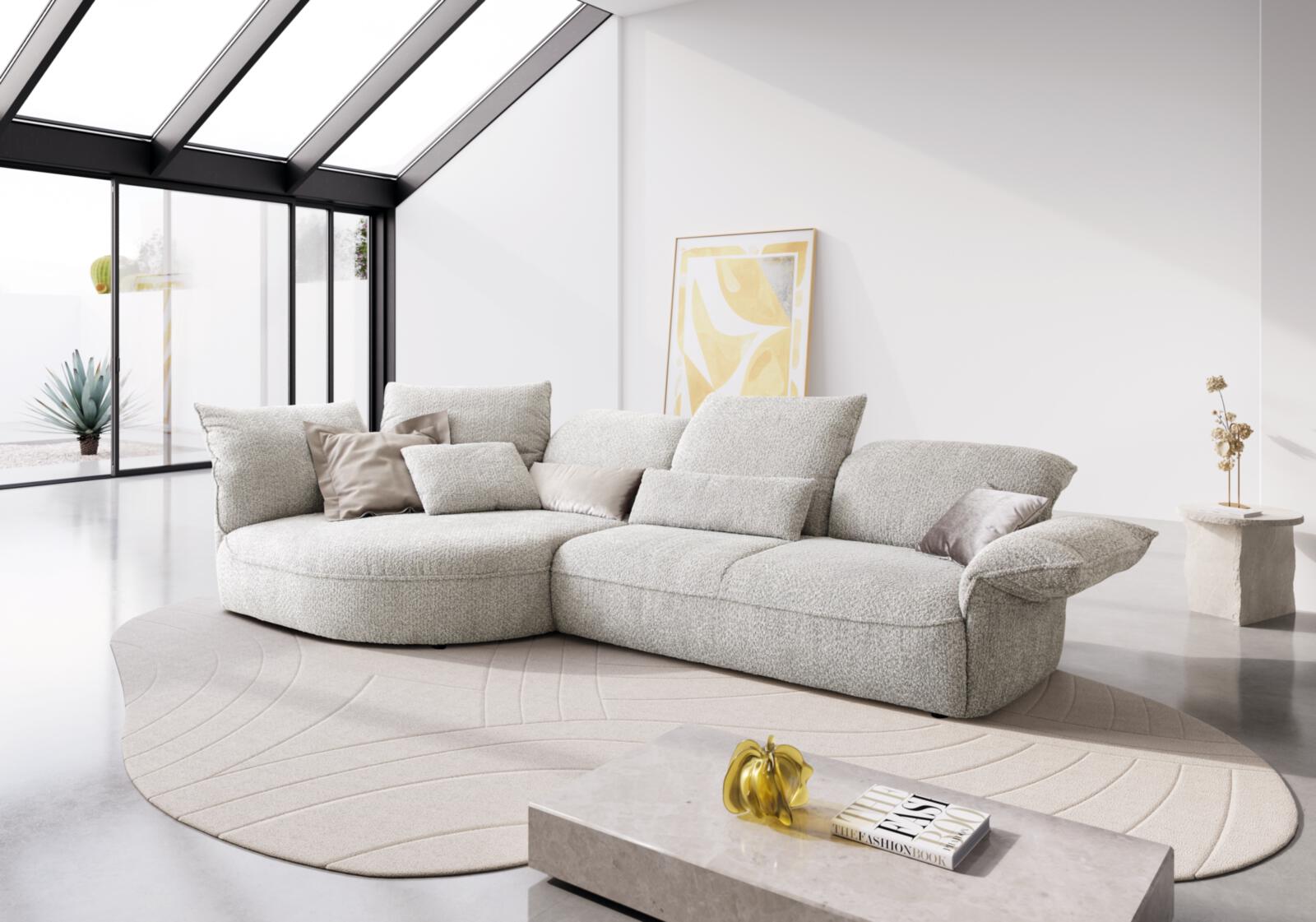 Koinor Polstergruppe ABBY ca.154x330 cm in Stoff Venga silbergrau , sofa, sectional sofa, Lounge-Sofa, Ecksofa, Beige-Bezug