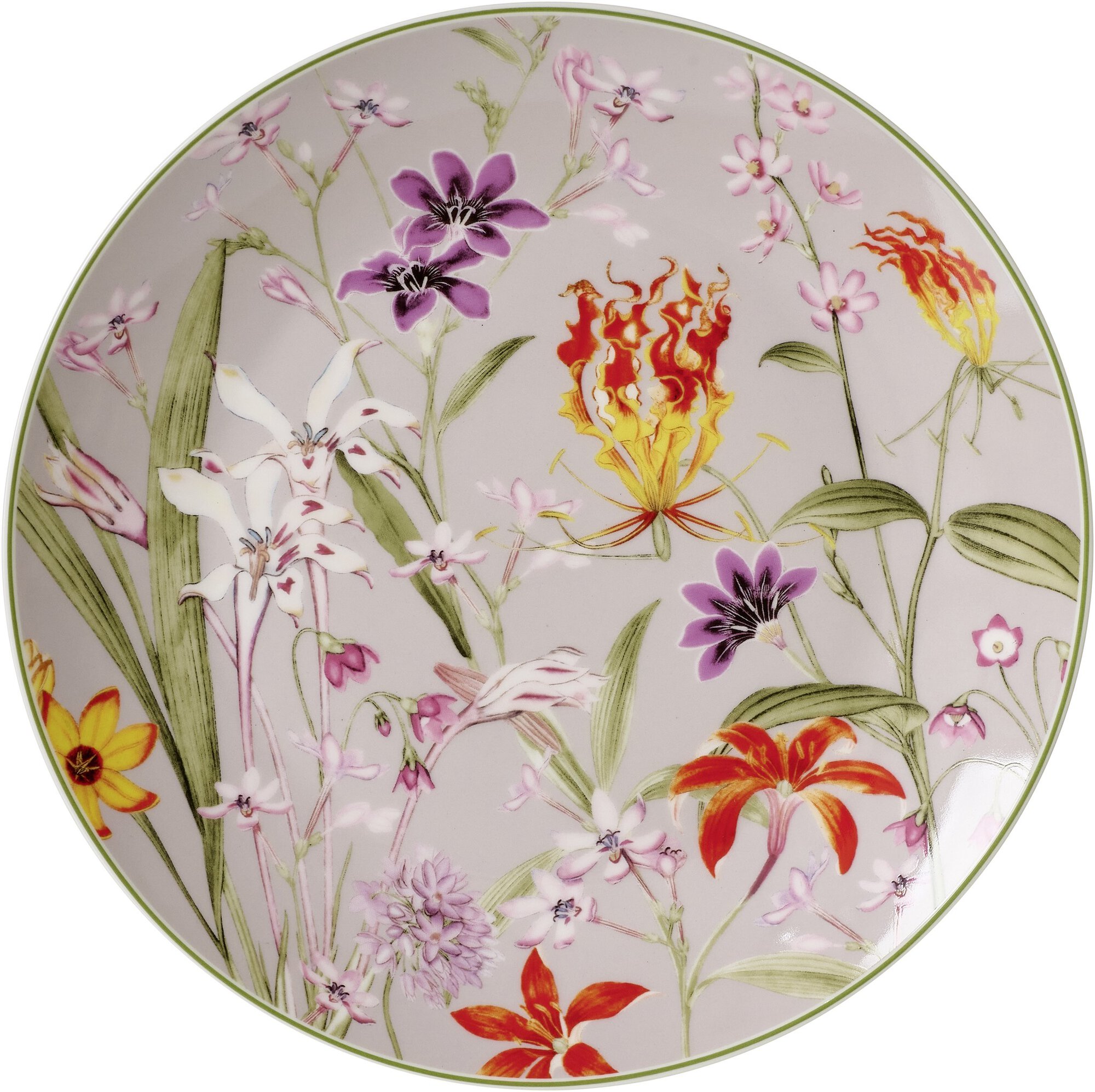 Ritzenhoff & Breker Speiseteller 0cm FLORA aus Porzellan grau/bunt