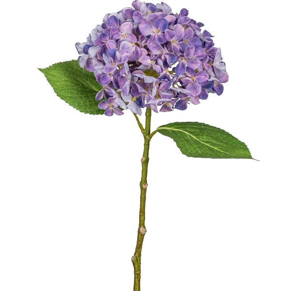 Gasper Hortensie, 48cm,helllila in Farbe Helllila, Hydrangea, Lila Blume, Blütenstrauß, Stielpflanze, Grüne Blätter